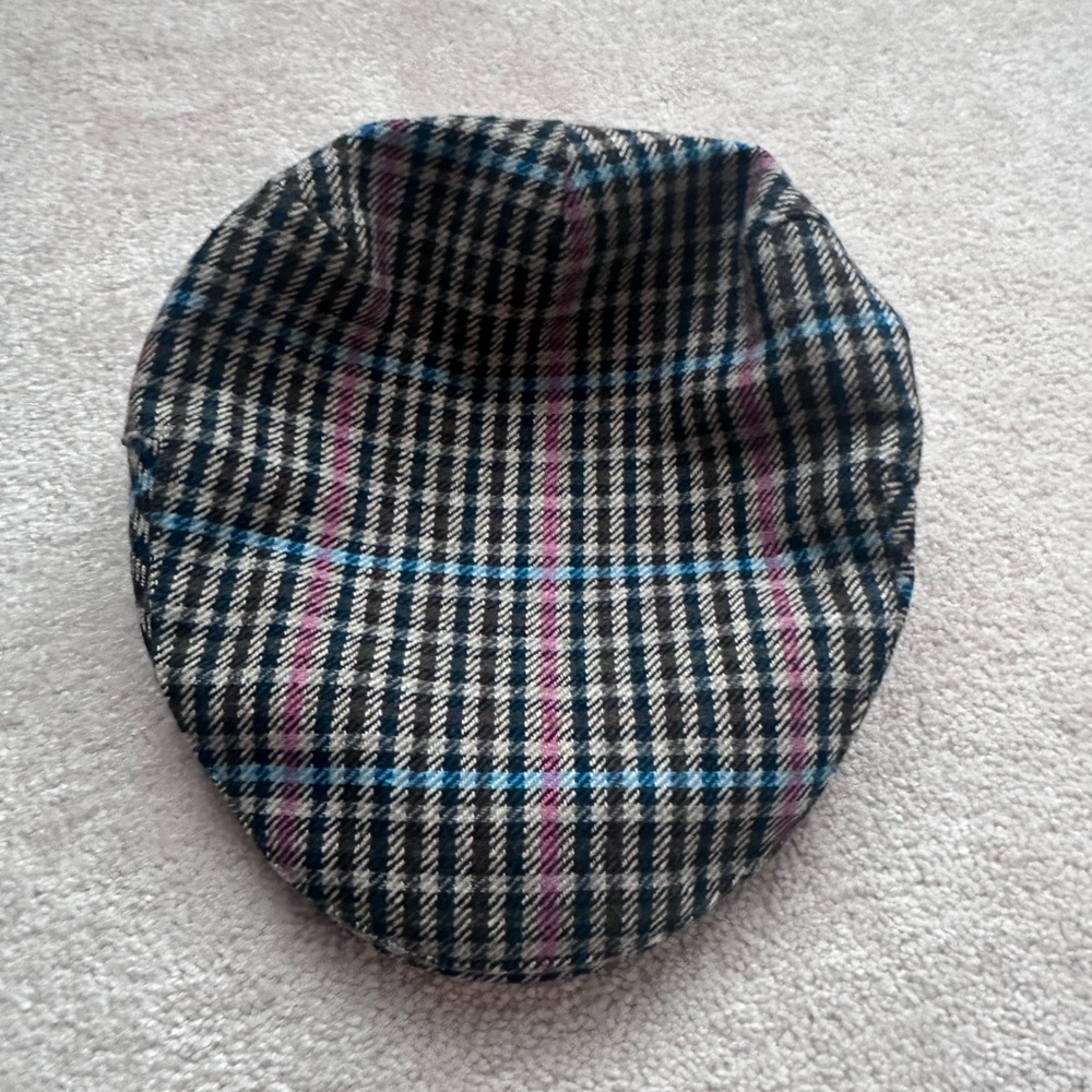 Plaid Flat Cap - Black, Blue, Pink